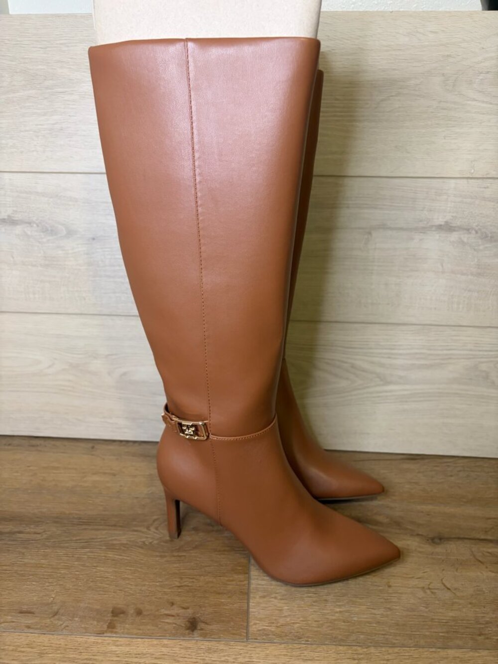 Tommy Hilfiger Women's Janyze Knee High Ankle Strap Boots Brown Size 7M